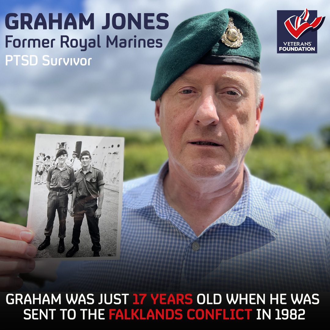 At 17, Graham Jones fought in the Falklands. Now he's fighting a new battle: PTSD. A true hero who never gives up, now helping others find hope.