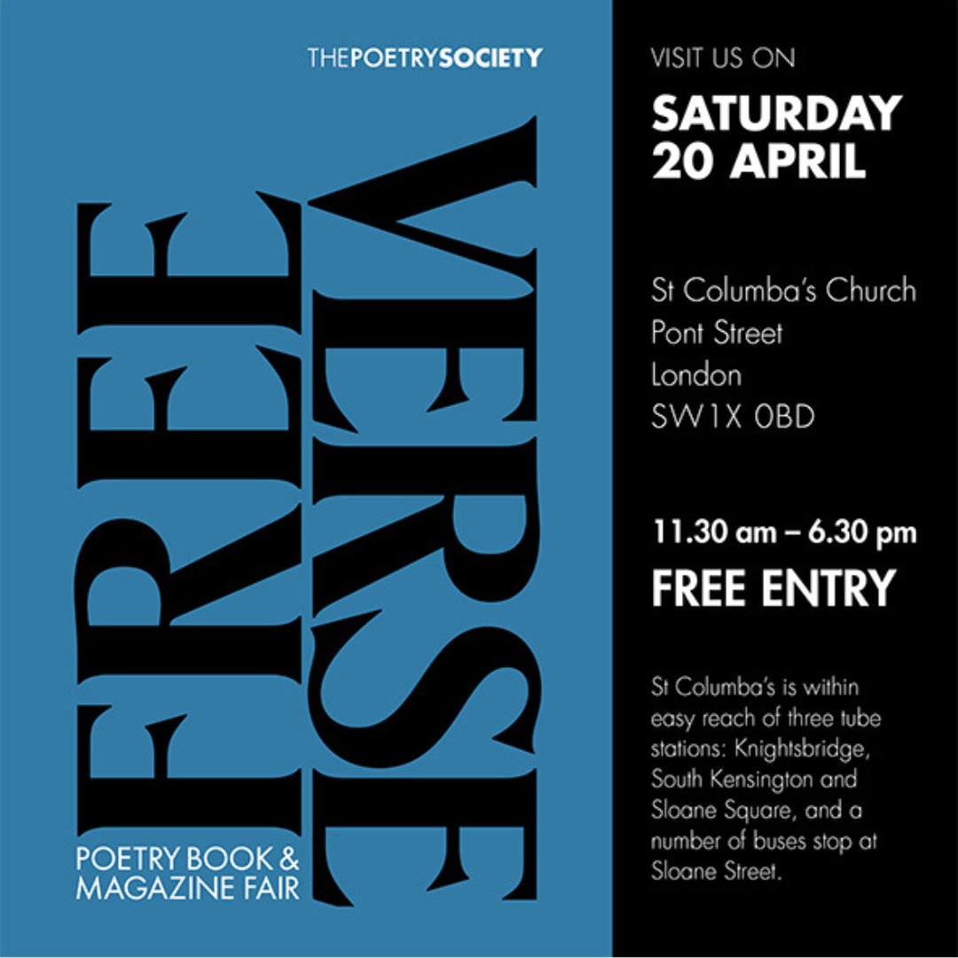 We're super stoked to be attending @PoetrySociety FREE VERSE Poetry Book and Magazine Fair! Come and say hi, look at our wares and find your next favourite read. 20 April, St Columba’s, SW1X 0BD. Free entry! poetrysociety.org.uk/projects/free-… ❤️