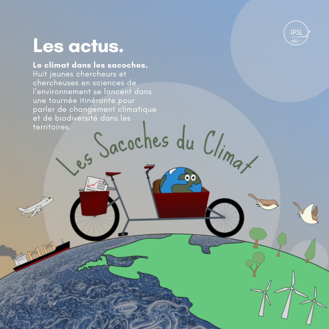 🚲 #LesActusIPSL 'Le climat dans les sacoches' 📅 J-1 avant le départ ! 🎱 jeunes chercheurs et chercheuses en sciences de l’environnement se lancent dans une tournée itinérante pour parler de changement climatique et de biodiversité dans les territoires. tinyurl.com/dt5ea8n2