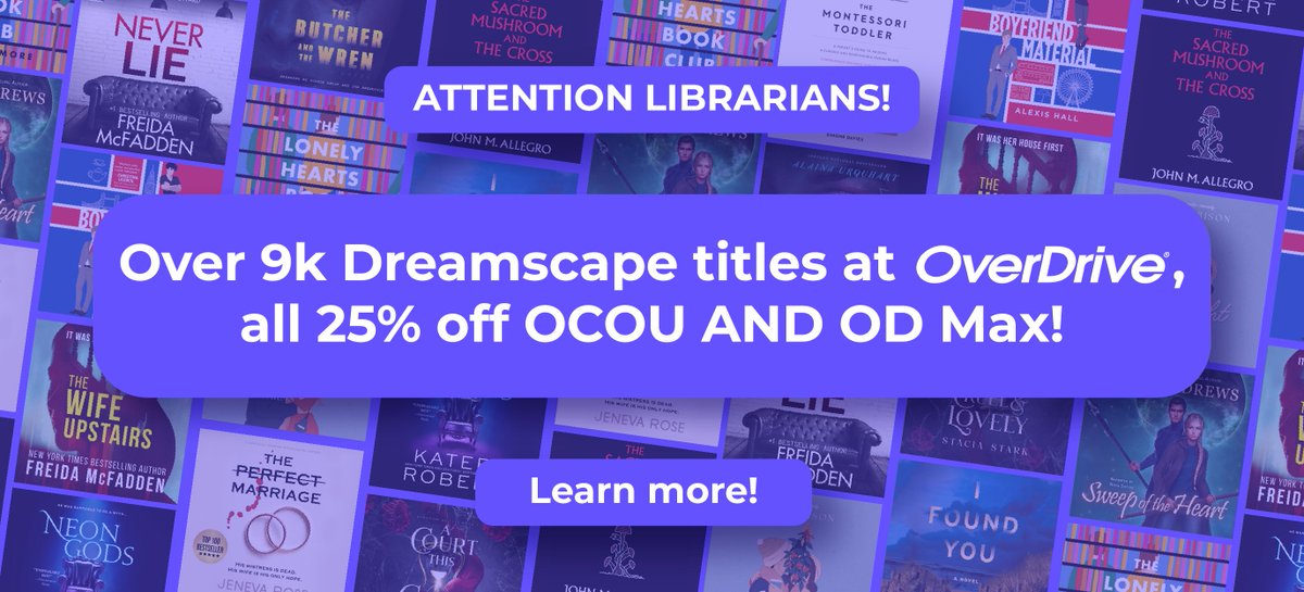 📚🚨 ATTENTION LIBRARIANS! 🚨📚 All month long, over NINE THOUSAND of our titles at @OverDriveInc are 25% off OCOU and OD Max! Check out the sale before it's too late 👉bit.ly/3U0CAg0