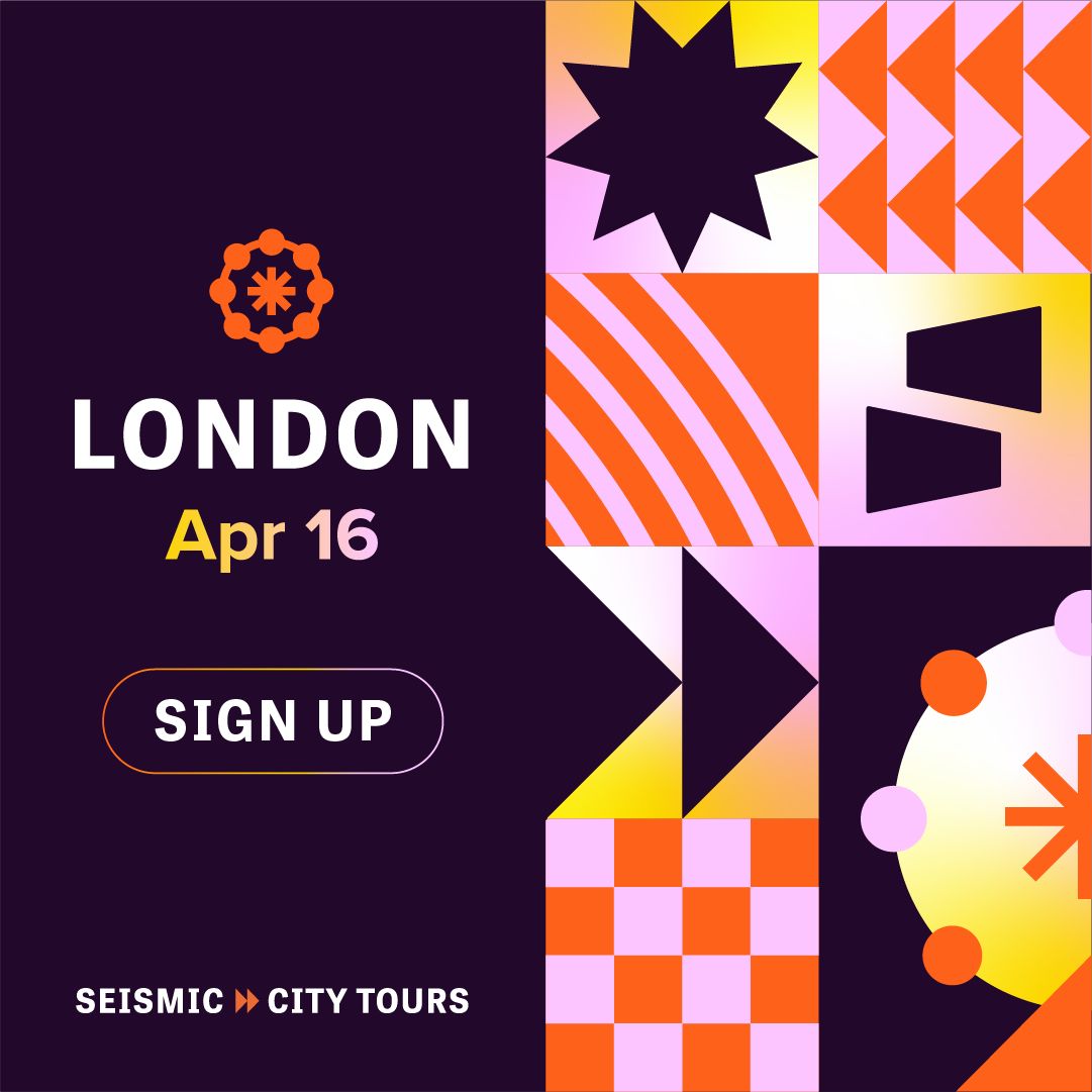 pdwhelloworld's tweet image. #SeismicCityTours: London is just around the corner! Join us on Tuesday, April 16 at Savoy Place for a day full of enablement industry insights, workshops, and networking!

Register for your free ticket here: lnkd.in/gQRxGy7x

#SalesEnablement #Seismic #SavoyPlace