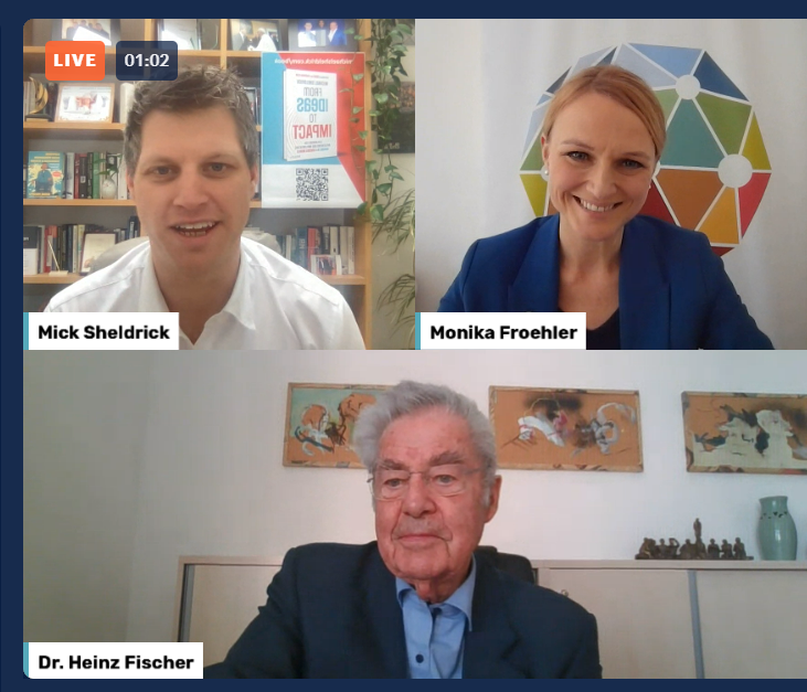 It was great to host a LinkedIn Live with @GlblCtzn Co-Founder, @bankimooncentre Board Member, and my dear friend @micksheldrick & @bankimooncentre Co-chair Heinz Fischer to discuss his upcoming book 'From Ideas to Impact'. In eight inspiring lessons, he provides a treasure…