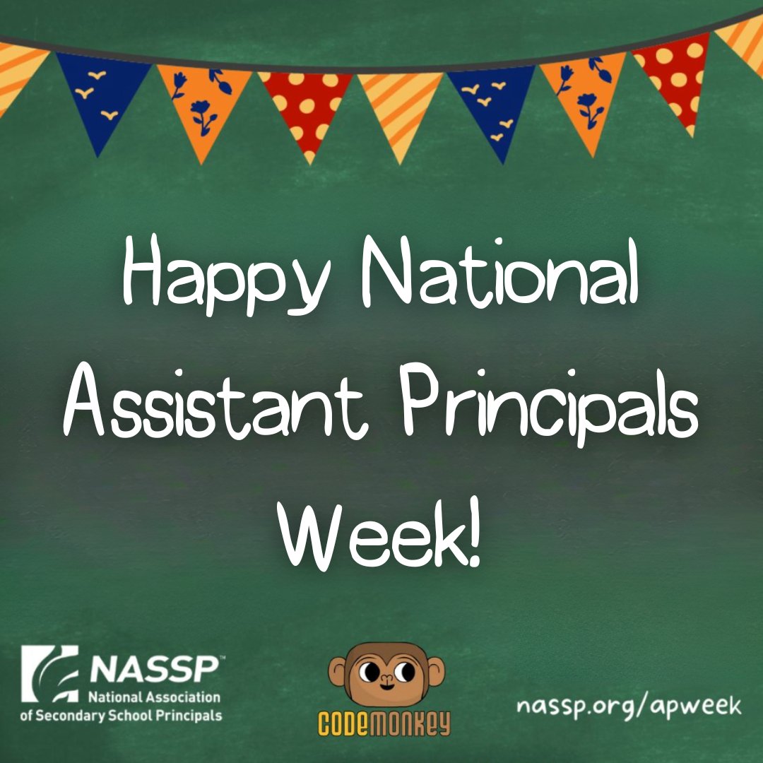 CodeMonkeySTU's tweet image. Assistant Principals play a crucial role, and this week is a dedicated time to recognize them for their hard work and commitment to our schools, students, and profession.&quot;  #APweek23 

🐵➡️ CodeMonkey.com

....
 #CodingforKids #Teachers