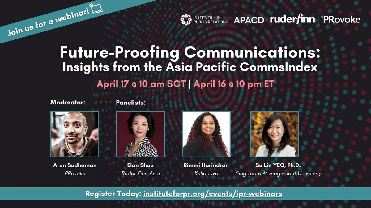 Delve into the latest findings from the Asia-Pacific Communications Index on the critical role communications professionals play in navigating complex challenges such as climate change, geopolitical shifts, and technological disruptions. 🌟 Register today: buff.ly/2Jqv4Vp