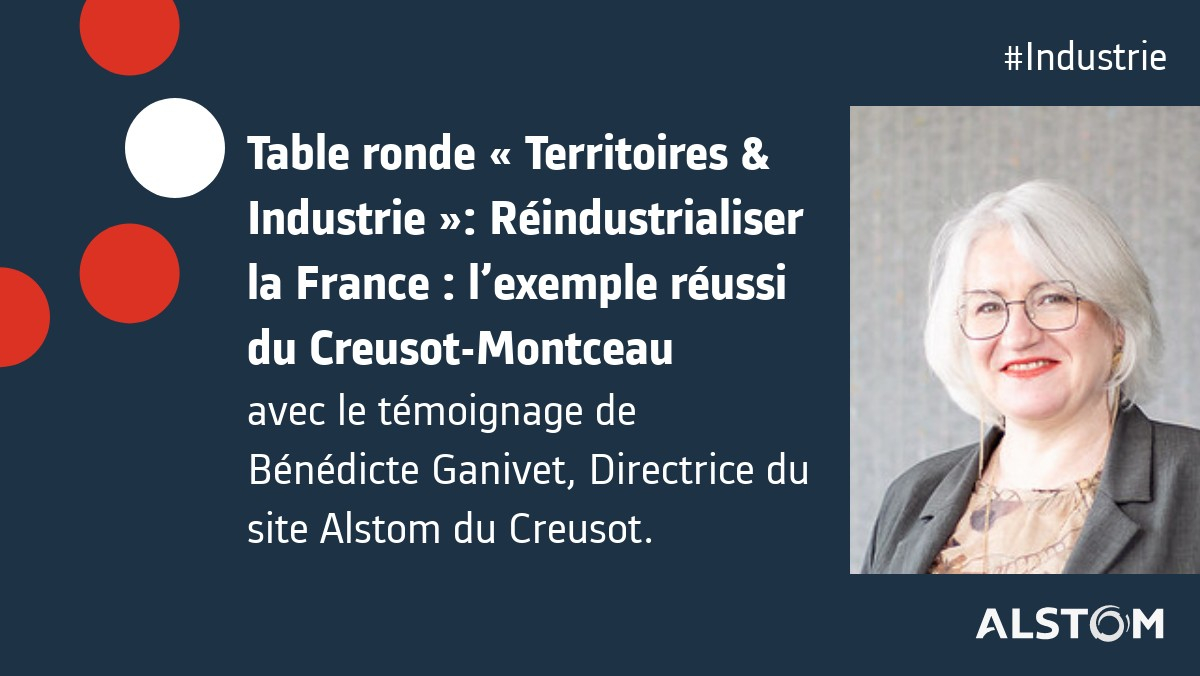 Alstom témoignera lors de la table ronde sur le thème : 'Réindustrialiser la France, l’exemple réussi du Creusot-Montceau', organisée par @usinenouvelle ce jeudi 4 avril à partir de 16h00 au Campus Condorcet, Amphithéâtre C, Le Creusot. ➡️Inscription : ow.ly/gR9K50R6yoX