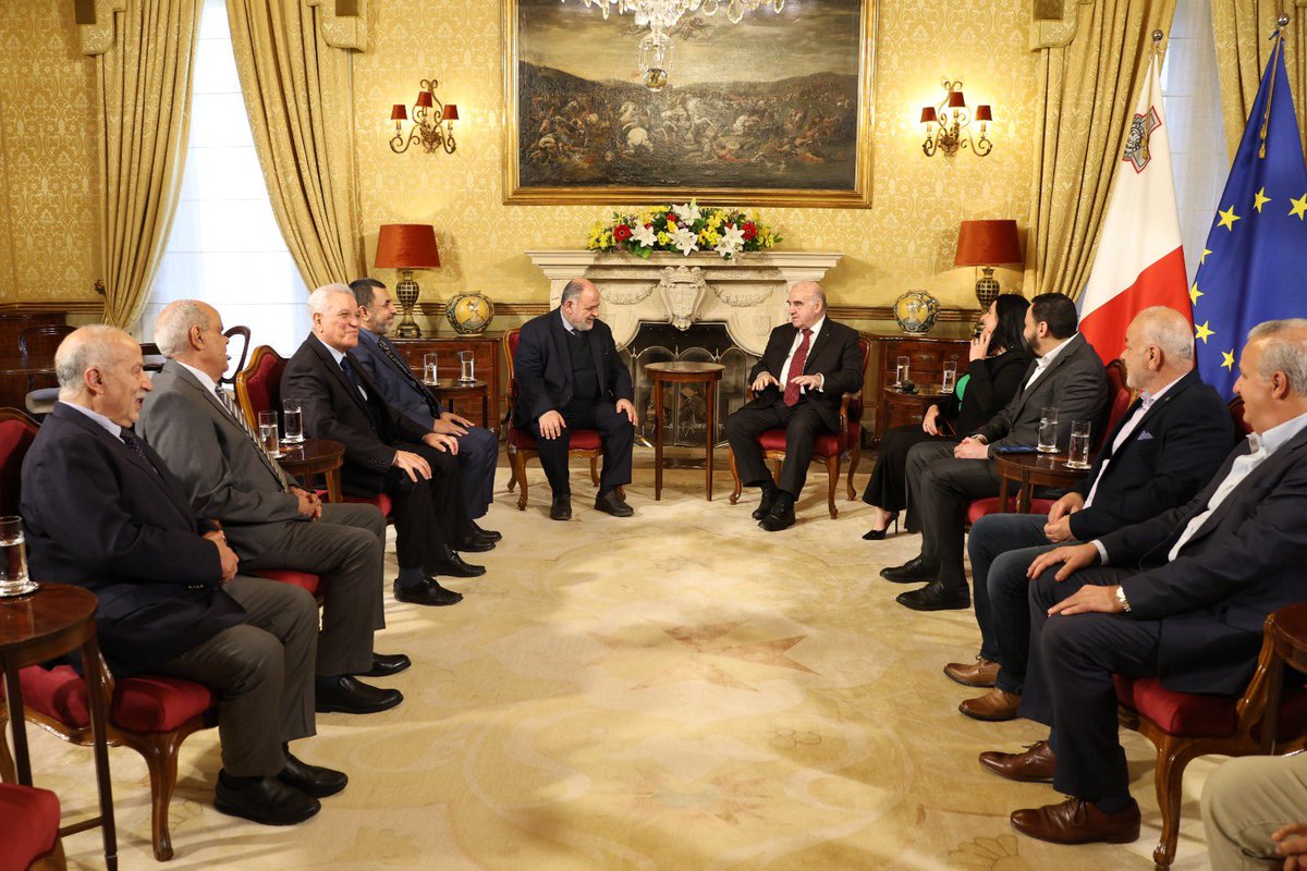 It was a pleasure to receive a farewell call from Imam Mohammed Elsadi &amp; representatives of the Muslim community in Malta. I expressed my appreciation for their cooperation with the Office of the President, particularly in matters concerning inter-religious dialogue in Malta.