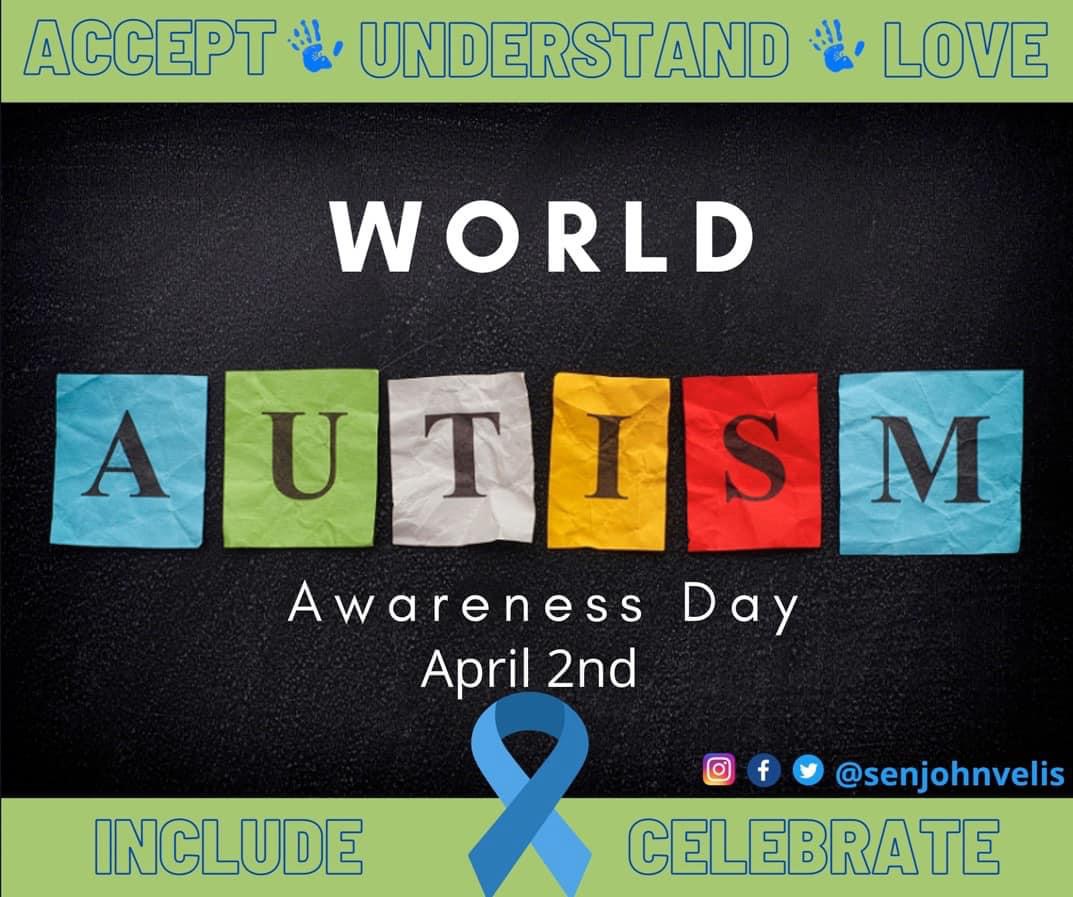 Today, on World Autism Awareness Day, we recognize and celebrate the members of our community diagnosed with Autism Spectrum Disorder (ASD). Thank you to my friends and their families who have shared their lived experiences with Autism to help create a more inclusive Commonwealth