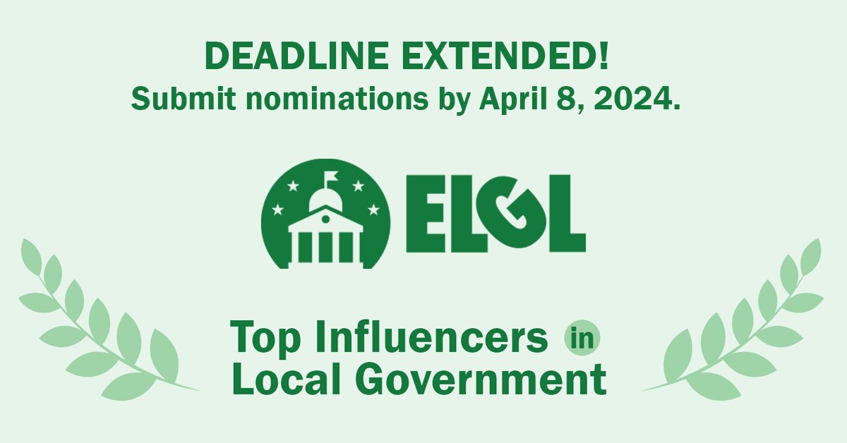 You've still got time to nominate outstanding public servants: We've extended the deadline for our Top Influencers in Local Government! Nominate a local gov superstar by April 8, 2024: forms.gle/5bu1UMnezY8scm…