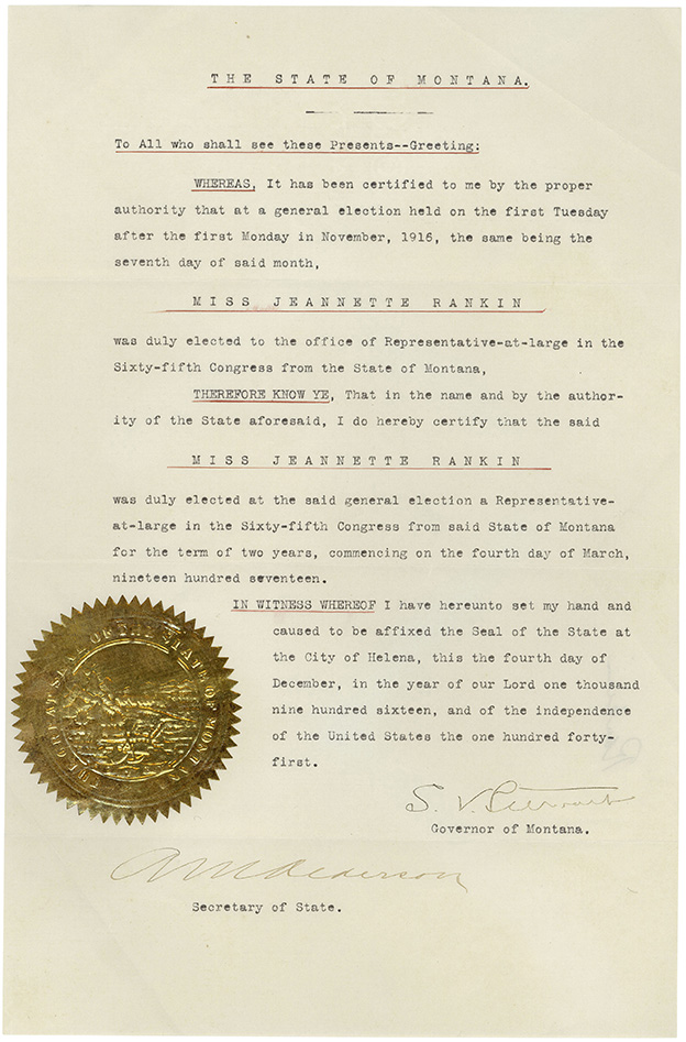 1st woman in Congress sworn in #OTD in 1917. #HouseRecords certified her election. #RecordsSearch #PrimarySources history.house.gov/HouseRecord/De…