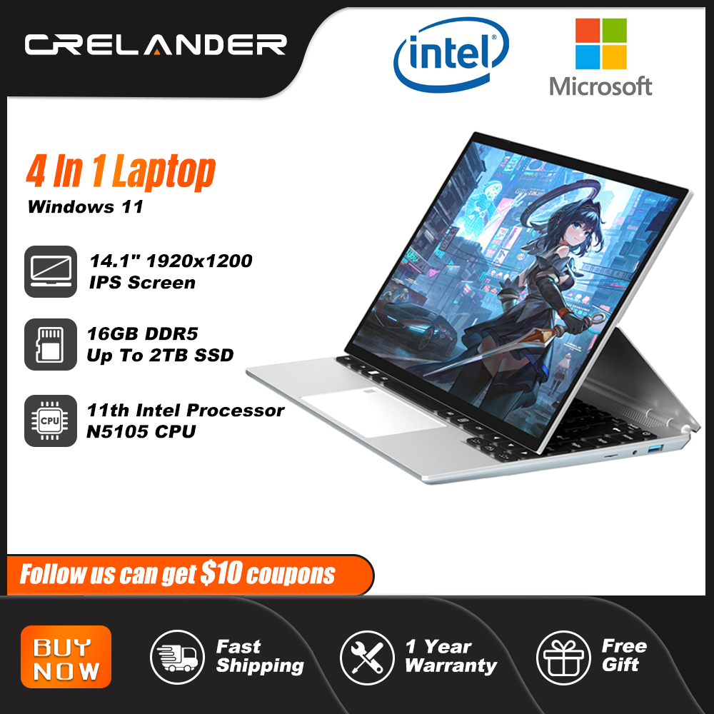 Buy link-alli.pub/6xf3f6
CRELANDER 4 in 1 #Laptop 14 inch Touch Screen Celeron N5105 16GB Ram Windows 11 Tablet PC Notebook #Computer For Student Business.
#pc
#Laptop 
#onlinelaptop
#hplaptop