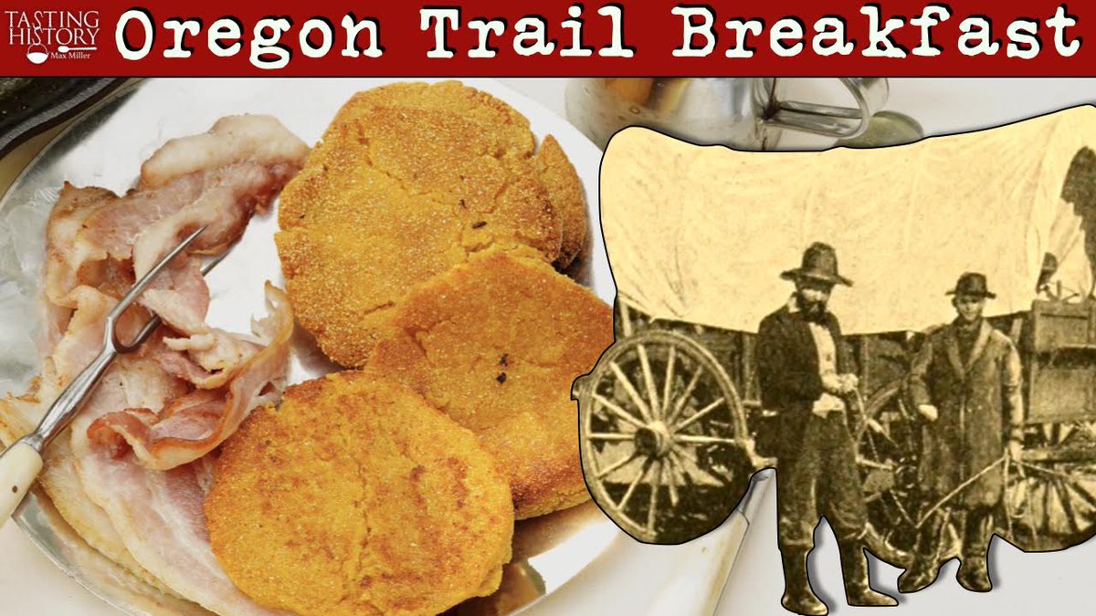 Kicking off Transportation Month on the channel with a breakfast from the Oregon Trail; Johnny Cakes and Bacon. More transportation themed foods to come! youtube.com/watch?v=5ehnuE… #oregontrail #tastinghistory