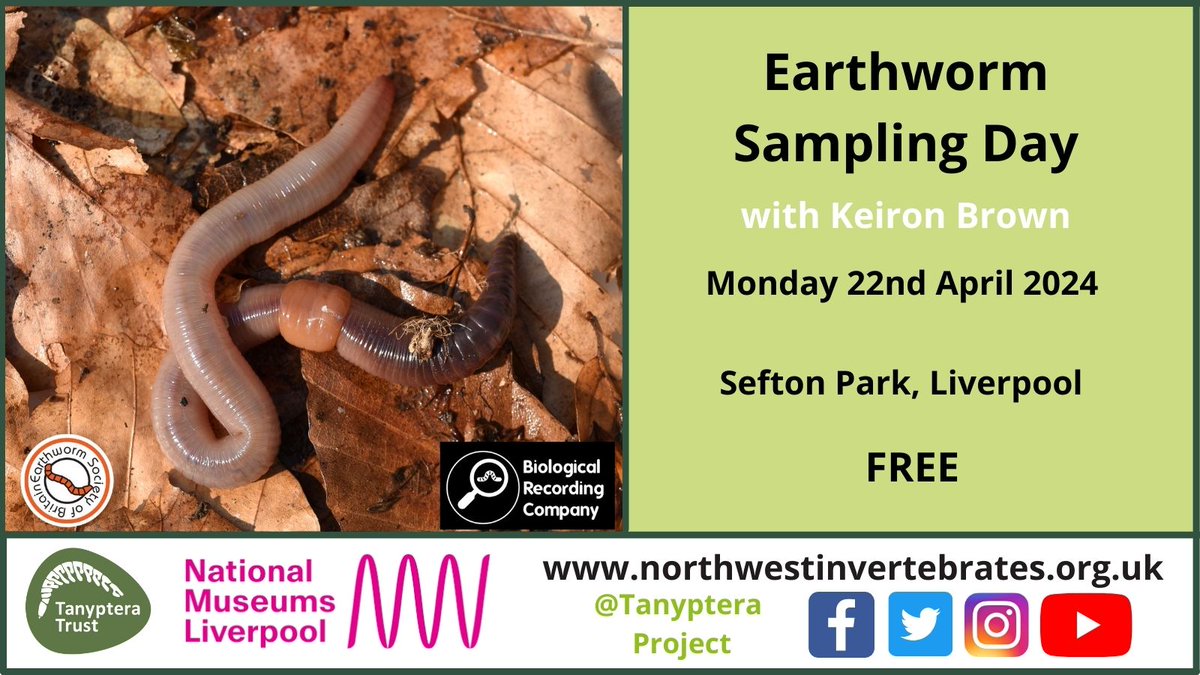 Join us for a free Earthworm Sampling Day with @KeironDBrown 🪱 The specimens collected will help the @earthwormsoc to build up a a library of images for the Earthworm Image Recognition Project Book your place here: eventbrite.co.uk/e/earthworm-sa…
