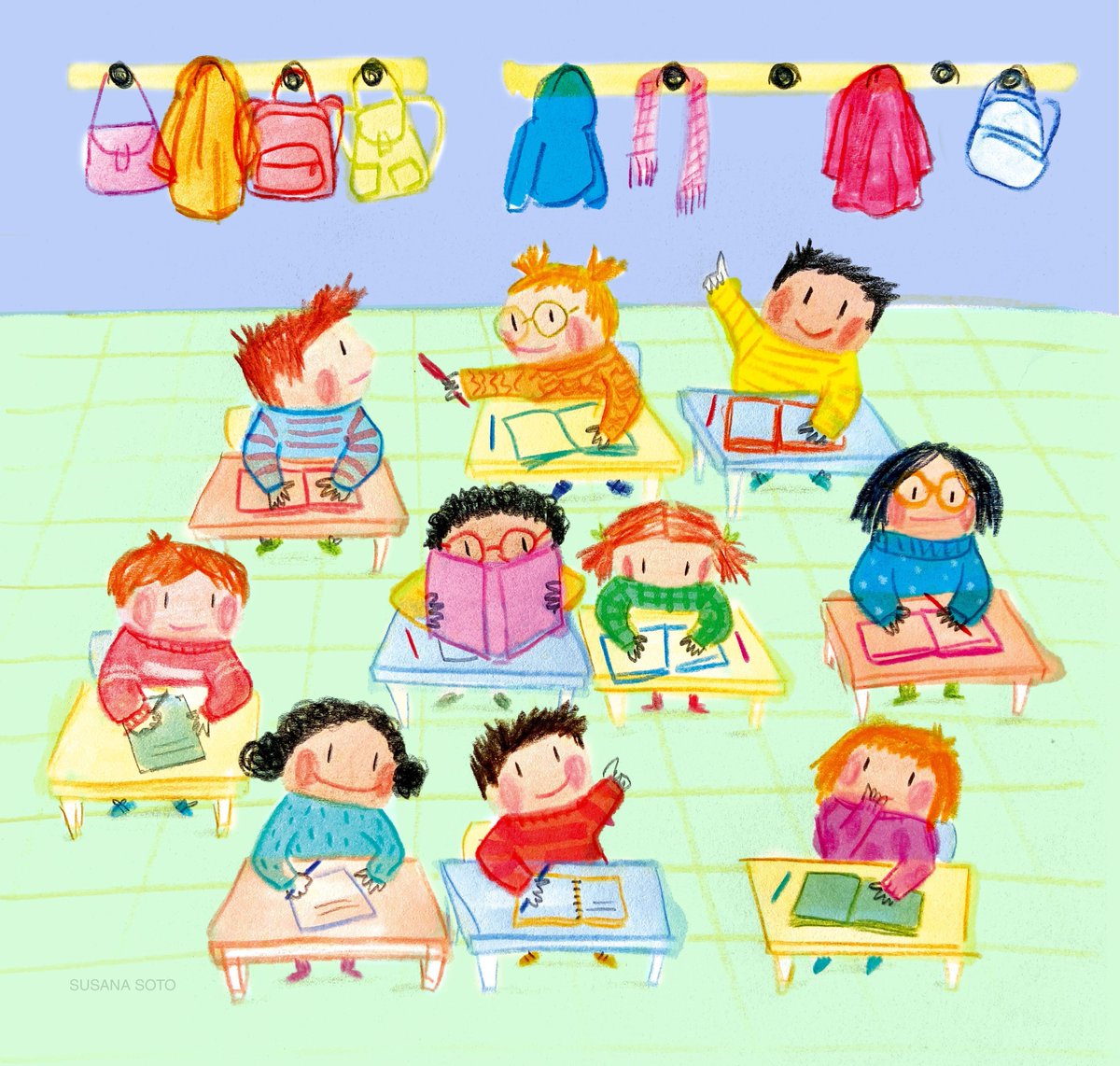 Classroom by Susana Soto 

buff.ly/3TyfMTx 

#moreillustration #childrenswritersguild #childrensillustration #childrensbookillustration #iloveillustrators #picturebooks #picturebook #childrens_illustration #picturebookart #picturebookillustrator #illustrationoftheday