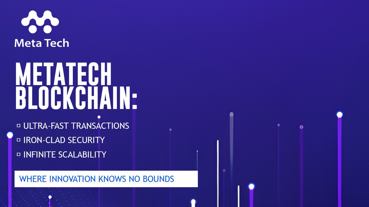 MetaTechCoin's tweet image. Metatech Blockchain: Where innovation knows no bounds
Website:- metatehcoin.org

Meta tech info-youtu.be/OH9D8ylAK3c?si…

Telegram chat-t.me/Meta_Tech_Coin…

Instagram- instagram.com/metatech_coin

Discord-discord.gg/EE8FyhxCSB

#blockchain 
#fastestblockchain
#Crypto