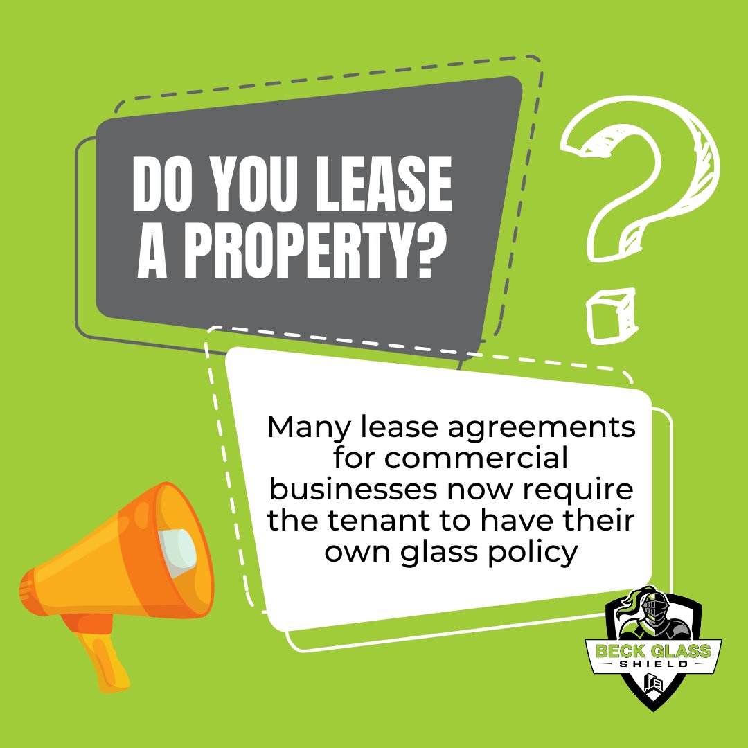 Did you know many lease agreements for commercial businesses now require the tenant to have their own glass policy? Thats where we come in to help, require about a policy today with your nearest broker. 👉 Contact Us Today 📞1 888 483 9929 📧info@beckglassshield.ca