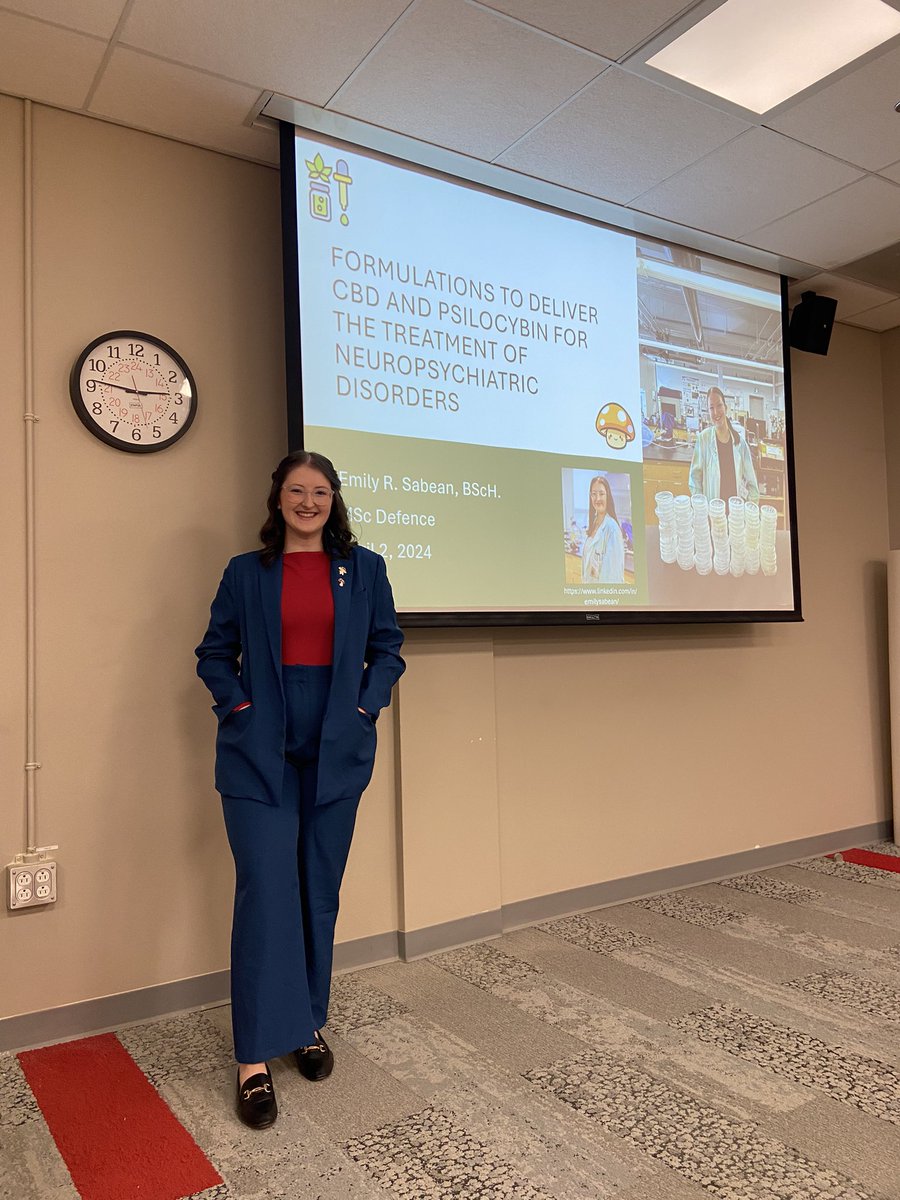 Big congratulations to my MSc student @emsabean to have successfully defended her MSc thesis on psilocybin! I am so proud of you and how much you have accomplished in 2 years! Well done! @AcadiaChemistry @acadiaresearch
