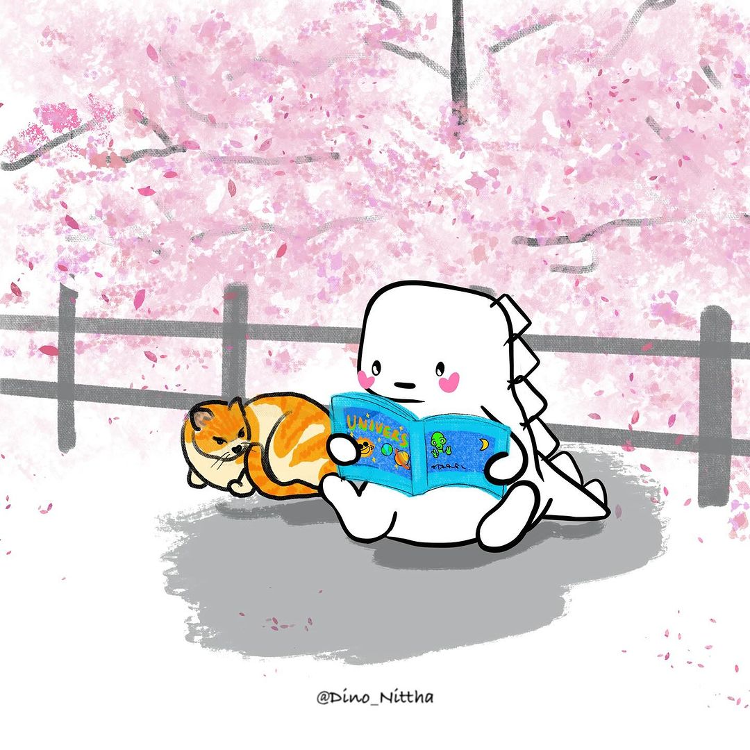 NitthaOfficial's tweet photo. Seems Nittha is discovering the secret about the universe.👀

————————————
#イラスト #子供イラスト 
#illustration #cutedrawing #sakura #readingbook https://t.co/1qlD6LXYUH