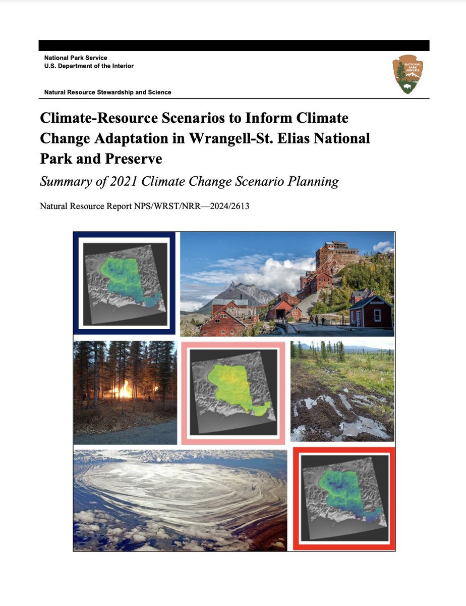 A new <a href="/NatlParkService/">National Park Service</a> report shows the use of scenario planning as an adaptation tool for making informed decisions about future uncertainties in <a href="/WrangellStENPS/">WrangellSt.Elias NPP</a> and are applicable to other protected areas in #Alaska and NW #Canada.
cakex.org/documents/clim…