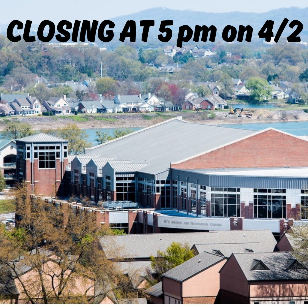 All UTC Campus Recreation facilities will close at 5 pm on Tuesday 4/2 due to threat of severe weather.