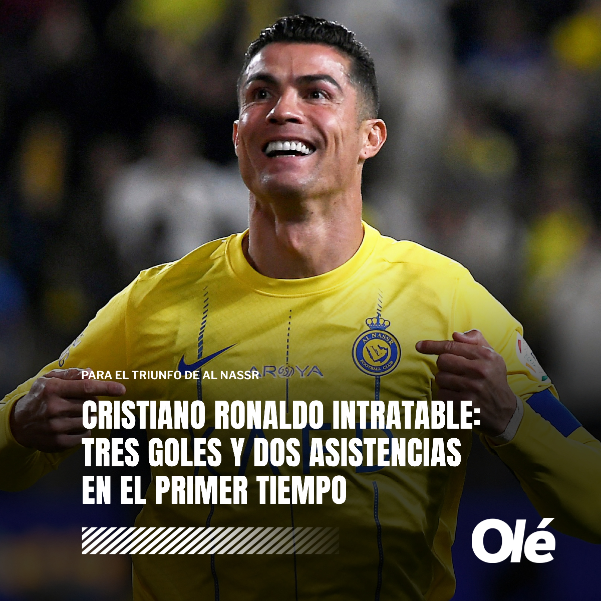 ➤ 11' PT - GOL de tiro libre de CR7 ➤ 21' PT - GOL de tiro libre de CR7 ➤ 33' PT - ASISTENCIA de CR7 ➤ 42' PT - GOL de CR7 ➤ 44' PT - ASISTENCIA de CR7 🇵🇹🚀 ¿El mejor primer tiempo de la carrera de Cristiano Ronado? 🇸🇦Al Nassr se fue al descanso ganándole ¡¡¡5-0!!! a Abha…