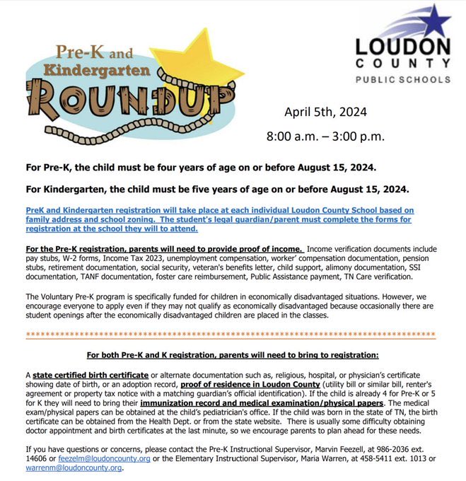Our Kindergarten Round-up is just a few days away! Please contact your child’s school for more information. #Kindergarten #LoudonCounty