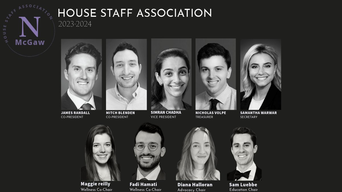 🤩Meet our 2023-2024 HouseStaff Assocation team. We are so grateful to have the opportunity to represent the world's finest group of residents and fellows here at McGaw🙌

Interested in joining? Applications for the 2024-2025 HSA are opening THIS WEEK!! 🥳 Stay tuned