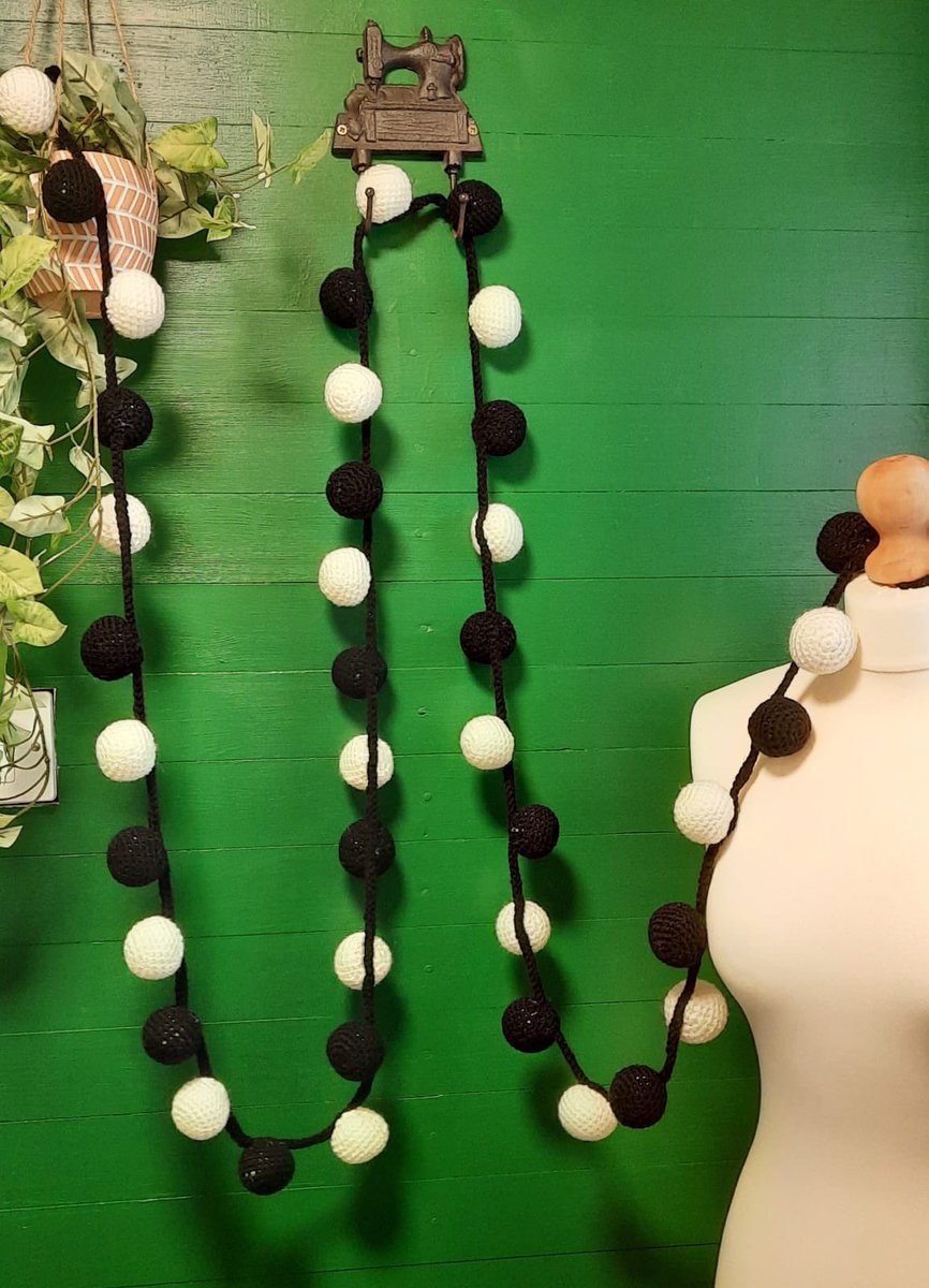 Did you know we do custom orders too? This beautiful black and white ball garland is just that. I’m sure you’ll agree it looks lovely over the window in baby’s room.#sashcrafterskeepsakes #handmadewithlove #UniqueGift #numonday #wallhanging #crochet #crochetgarland #blackandwhite