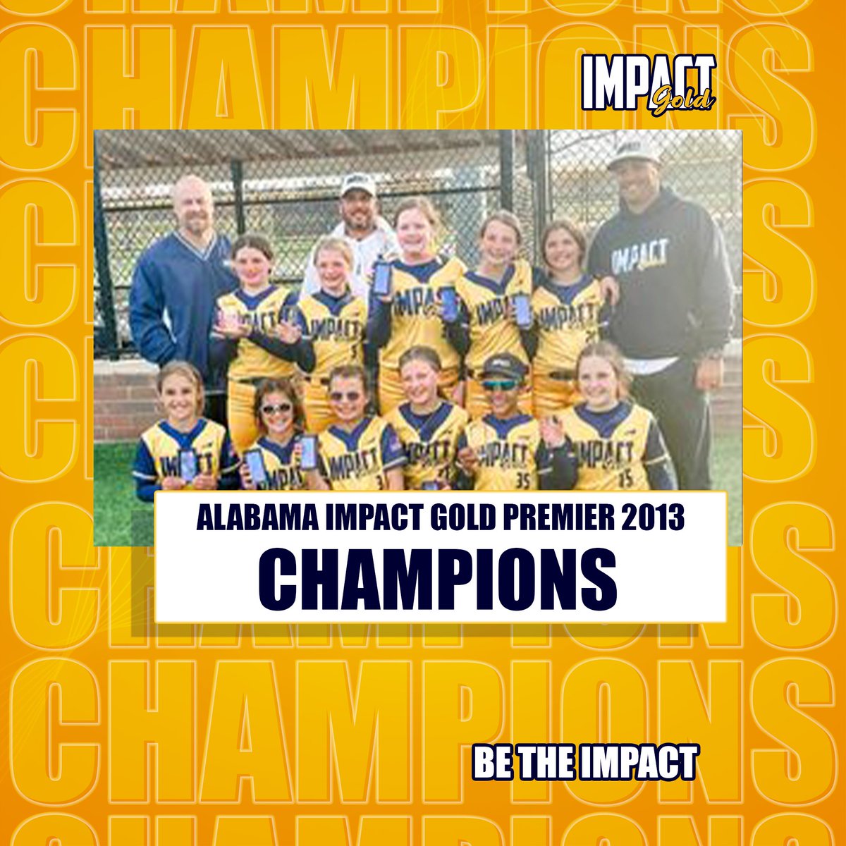 Congratulations to Alabama Impact Gold Premier 2013 for going UNDEFEATED and winning the championship in PGF Beverly Bandits Power 80!! Great job, ladies! #betheimpact #goldblooded #alabamaimpactgoldpremier2013