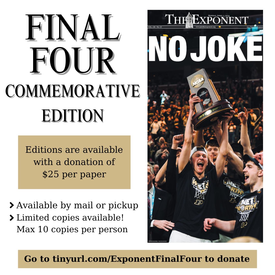 Here it is: the Final Four Commemorative Edition! This special reprint has the same iconic front page, and Final Four coverage, but we added some exclusive game photos that haven't yet been printed. The link to donate is tinyurl.com/ExponentFinalF… and copies are limited to 10/person