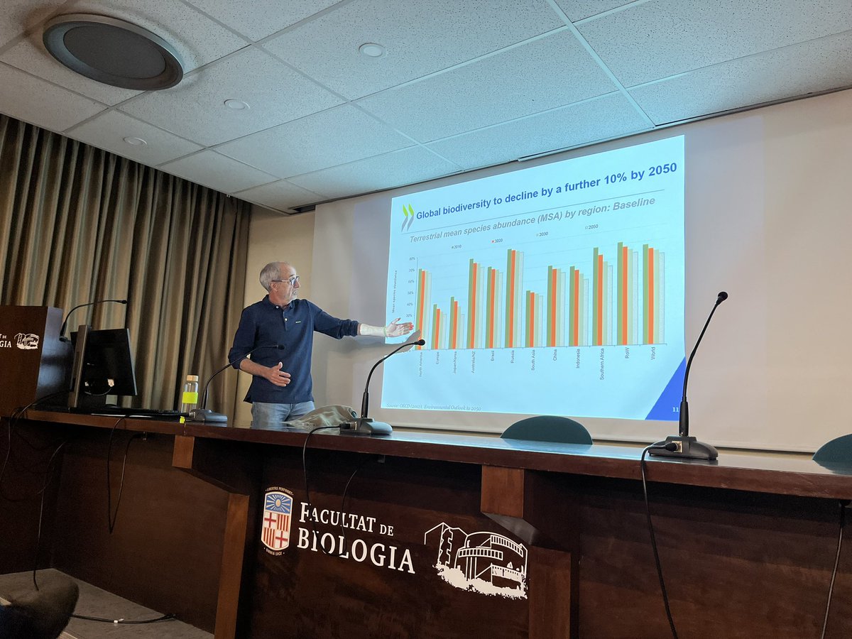 Avui darrera classe de #ConservacióBiodiversitat #CiènciesAmbientals <a href="/BiologiaUB/">Facultat de Biologia UB</a> QUAN LA CONSERVACIÓ DE LA BIODIVERSITAT I LA SALUT van de bracet, Dr. Carles Castell <a href="/elCarles/">Carles Castell Puig</a> <a href="/diba/">Diputació de Barcelona</a> Hem après: infraestructura verda, biodiversitat, serveis ecosistemics i salut. Gràcies <a href="/IRBioUB/">IRBioUB</a>