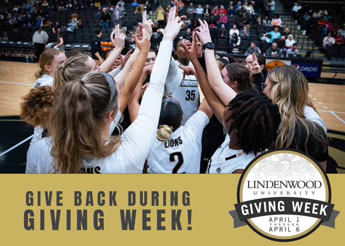 ‼️ DAY 2 ‼️ Use the link below to give during this #LindenwoodGivingWeek ! Give to the Women’s Basketball page or to the players individually to see who can raise the most for our program! #LionHearted 🦁🖤 lugivingweek.lindenwood.edu/campaigns/wome…
