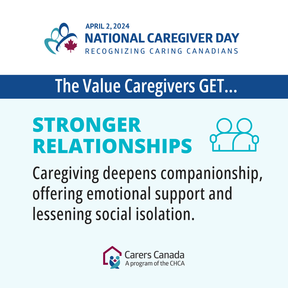 Caregivers often experience personal growth and a heightened sense of purpose. On April 2 #NationalCaregiverDay, we honor their self-fulfillment and dedication. carerscanada.ca/national-careg…