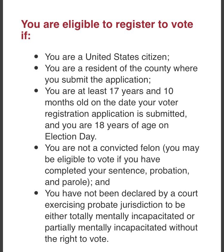 @EndWokeness @DrHydroxy Voter registration in TX requires 1.) TX drivers license or 2.) TX Issued Personal Identification number or 3.) Social Security number & you must be a US Citizen & must reside in the county you’re registering.
Falsified registration will result 1 yr in prison & $4,000 fine.