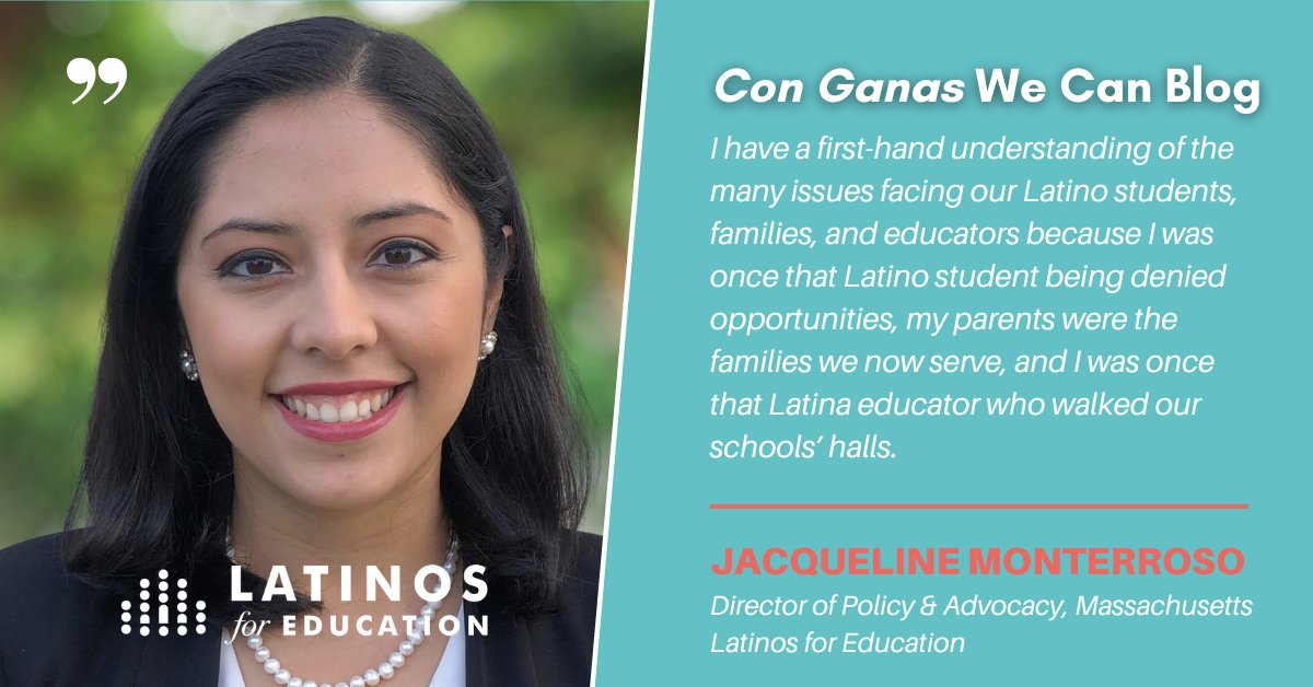 Jacqueline Monterroso's own experiences with early college programs and financial aid drive her advocacy for Latino students. Read more about her road to becoming Latinos for Education’s Policy and Advocacy Director in Massachusetts. hubs.la/Q02rymFZ0 #ConGanasWeCan #MaPoli