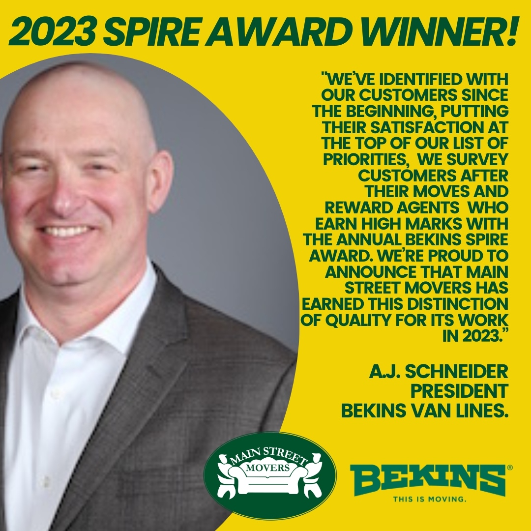 As an agent of Bekins Van Lines, we are thrilled to share that we have recently earned the Spire Award, which honors moving companies in the network that consistently provide an excellent moving experience for their customers! #bekinsagent #interstatemoves #awards #qualityservice