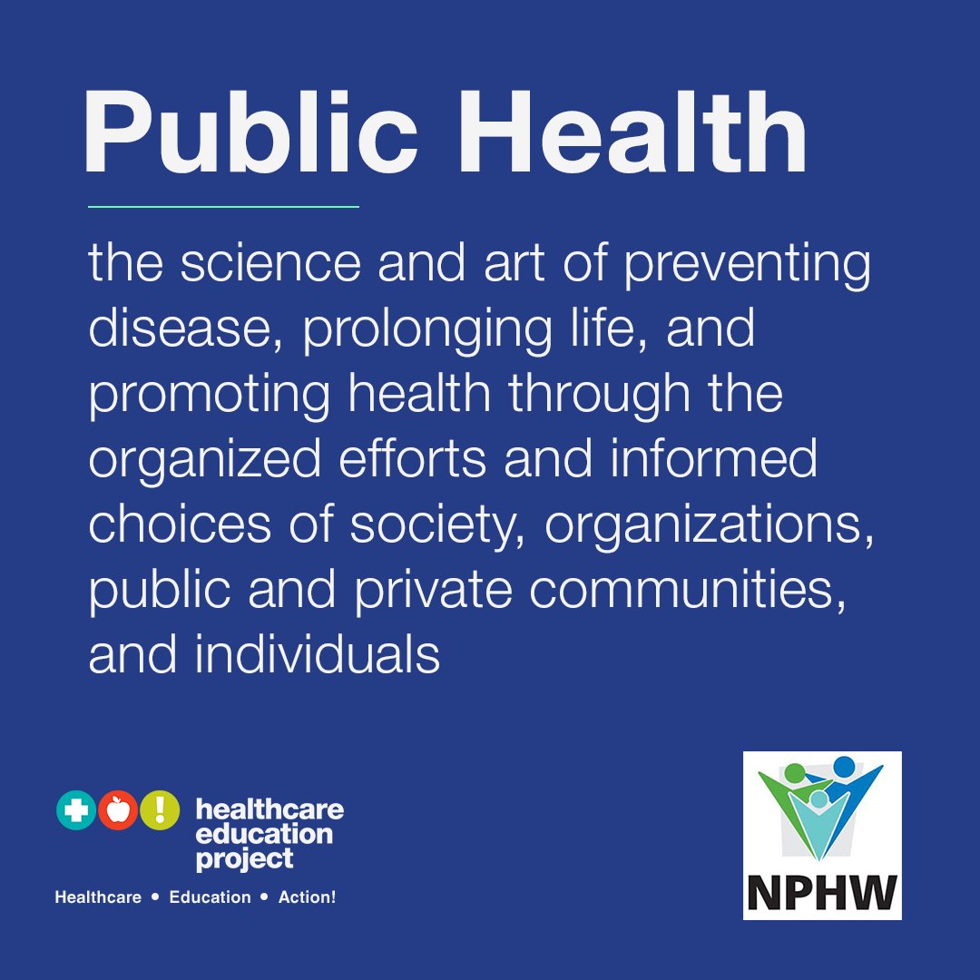Public health connect us all. Through healthcare advocacy and education we can protect and improve the health of ourselves and our communities. #WOTW #NPHW