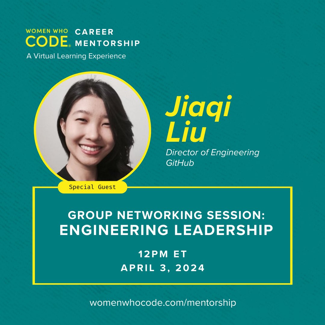 Join me for this <a href="/WomenWhoCode/">Women Who Code</a> group networking session on A Day in the Life of an Engineering Manager in conversation with Stephanie Rideout #Mentorship
