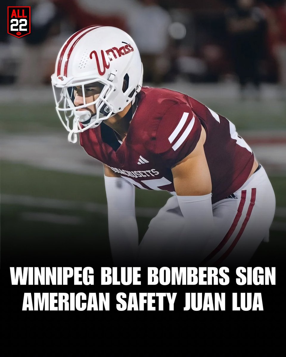 Congratulations to #American S @J_Lua3 for signing with the @Wpg_BlueBombers of the @CFL! The former @UMassFootball standout will bring elite coverage, speed and ball skills to the #BlueBombers secondary. 🇺🇸✈️🇨🇦