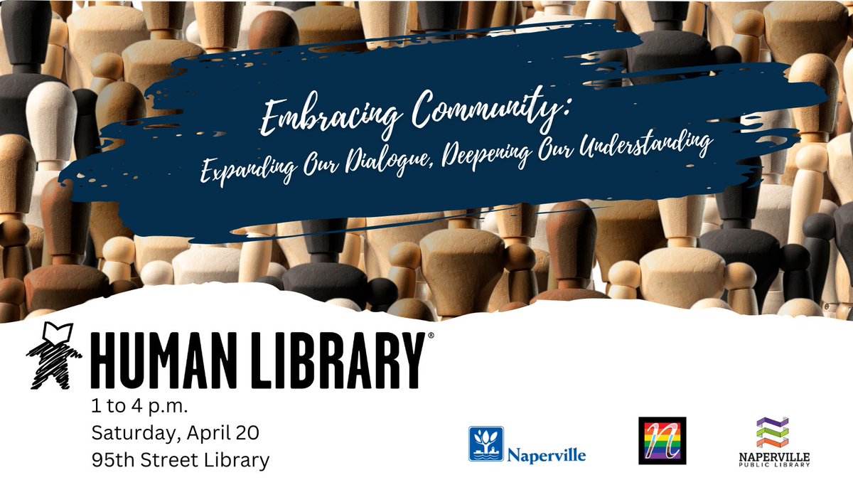 Join us for the Human Library® from 1 to 4 p.m. on Saturday, April 20, at the 95th Street Library. During this free program, people with diverse life experiences will serve as human books who can be “checked out” for conversation. ow.ly/XNUh50R6Qjr