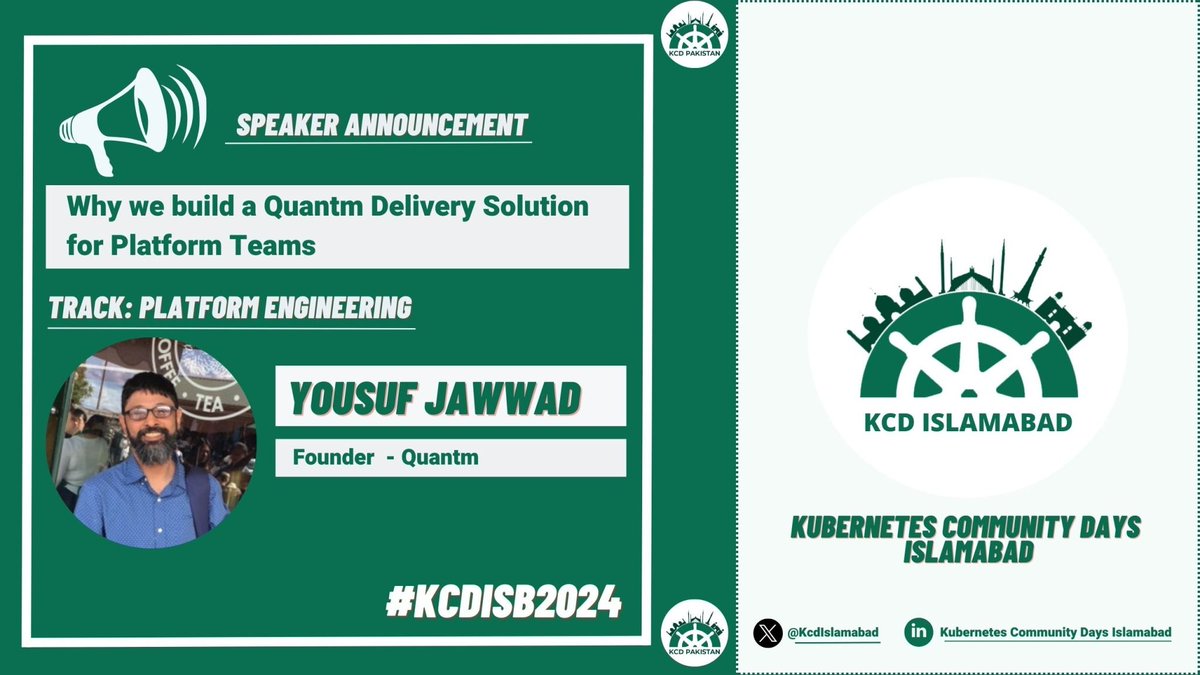 Speakers Announcement Continues... Welcome @debuggerpk to #kcdisb Yousuf's talk will highlight the Challenges of Distributed System Deployments, his journey of building a @qtmready Delivery Solution for Platform teams. Conf Agenda: community.cncf.io/events/details…