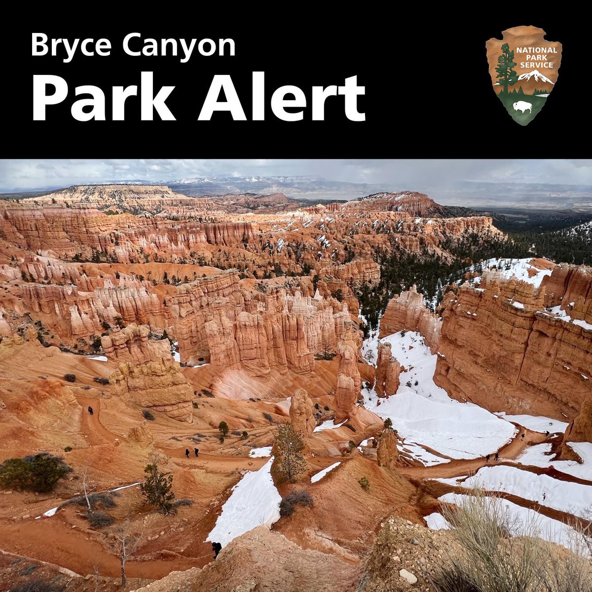 ✅ The road to Paria View is now open to vehicles, which means all park roads are currently open for the season!

🚗 Roads are clear for all vehicles.

🥾 All unpaved trails are currently very muddy, with patches of ice and snow in shaded areas. 

go.nps.gov/BryceConditions