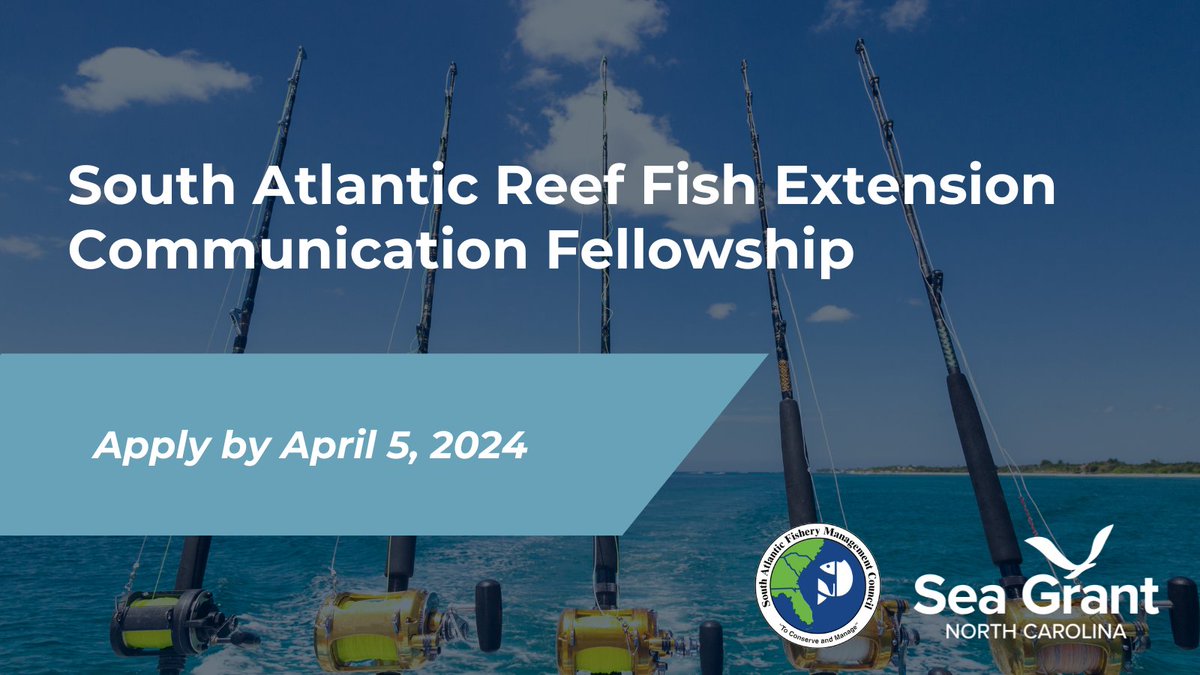 📣 Don't miss your chance to apply for the 2024 South Atlantic Reef Fish Extension/Communication Fellowship. Applications are due 4/5/24 🌊 🐠 ow.ly/scBt50R6VXK