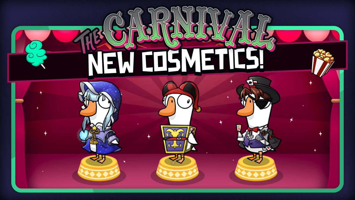 🎪 Welcome to the spectacular Carnival extravaganza where even the geese know how to steal the show! Find these new cosmetics in the Goose Shop! 🃏 #goosegooseduck #gagglestudios #ggd #ggdgame #ggdcarnival #ggdgooseshop #newcosmetics #indiedev #indiegame #carnival