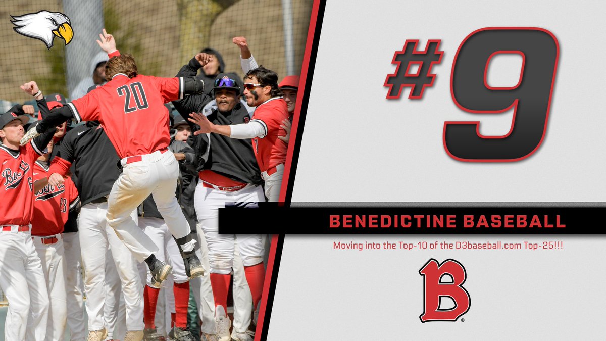 Benedictine Athletics (@benueagles1887) on Twitter photo BASEBALL | <a href="/BenUBaseball/">Benedictine Baseball</a> continues to move up! Say hello to the Top-10 at No.9 in this week's D3Baseball.com Top-25 BASEBALL | <a href="/BenUBaseball/">Benedictine Baseball</a> continues to move up! Say hello to the Top-10 at No.9 in this week's D3Baseball.com Top-25