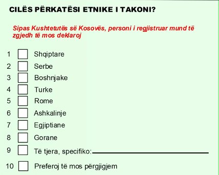 Kosova'da 5 Nisan ile 17 Mayıs 2024 tarihleri arasında nüfus sayımları gerçekleşecek. 📌Kosova Cumhuriyeti Anayasası gereğince de dileyen vatandaşlar etnik kimliğini beyan etmeyecek.