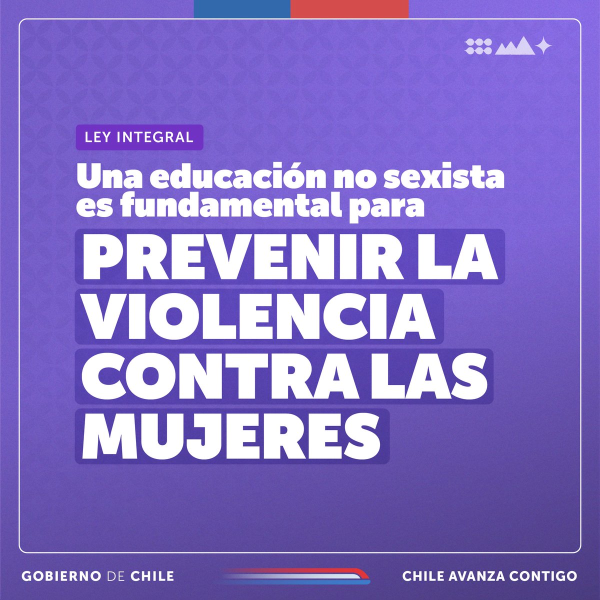 ¡Hoy no es un día cualquiera! 🫱🏼‍🫲🏽 Hoy el Tribunal Constitucional falló a favor de la constitucionalidad de una educación no sexista en la #LeyIntegral, lo que nos permite avanzar en la prevención de la violencia contra las mujeres 💜