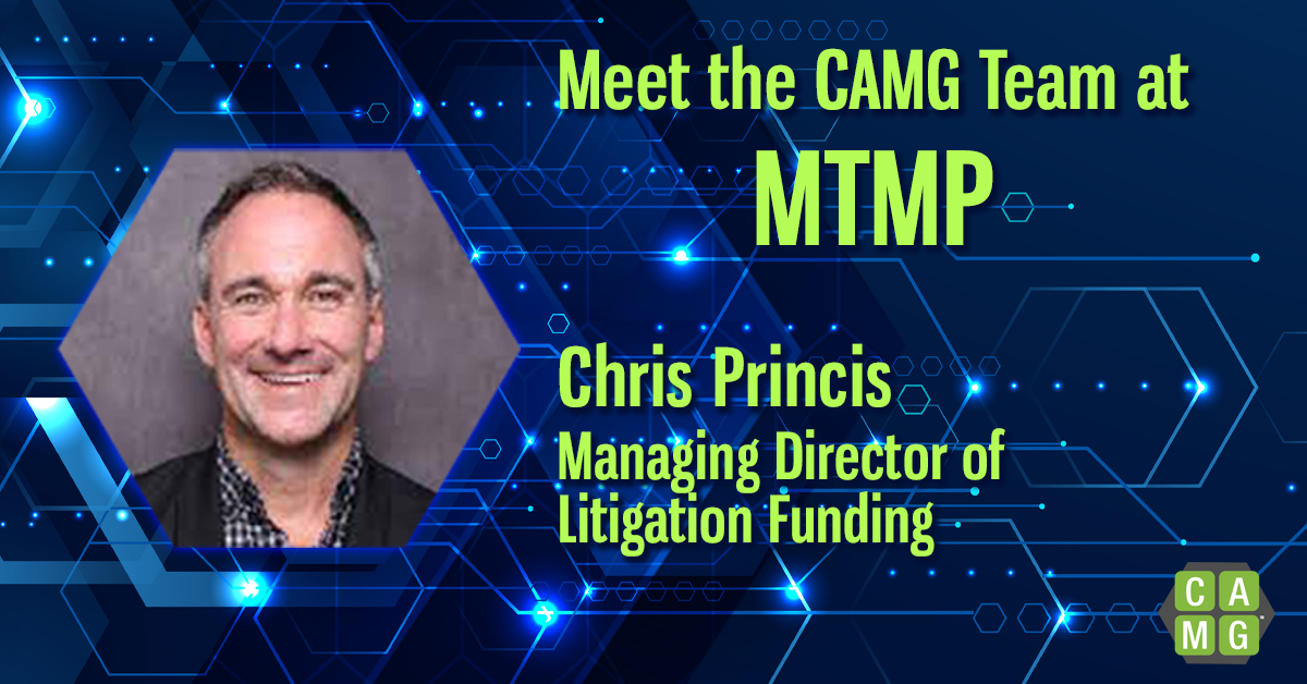 Headed to #MTMP 2024? 🗓️ Come meet Chris Princis, our Managing Director of Litigation Funding, at the CAMG booth! Discover how our funding solutions can fuel your legal campaigns. See you there! #MTMP #LegalFunding #LegalMarketing