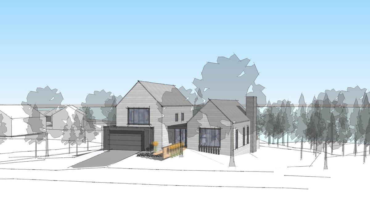 craigitect's tweet image. This Chalet is split into two masses; one dedicated to living spaces and one to sleeping quarters.
Connecting these two areas is a two-story atrium, a central space that accommodates movement between floors.
#Architecturaldesign
#modernarchitecture
#architecturalvisualization