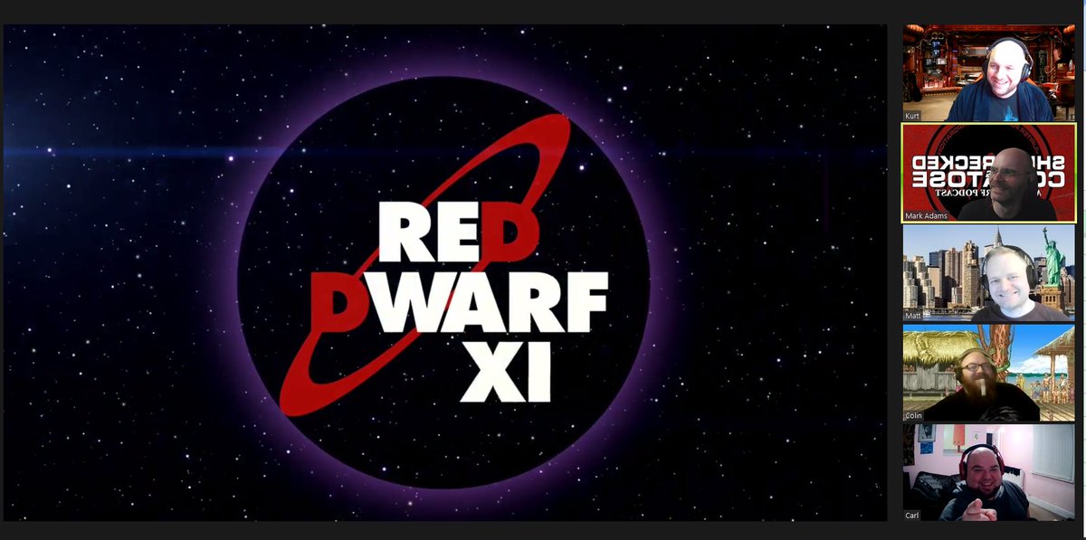 We're all watching Red Dwarf XI together on Zoom this evening! It's Mark and Colin's first watch!