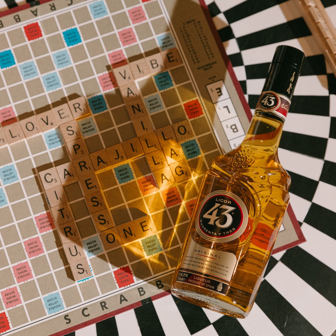 Scrabble strategy: spell out all the words that capture the essence and secrets that make up Licor 43 Original. First one to spell ‘delicious’ takes a sip.